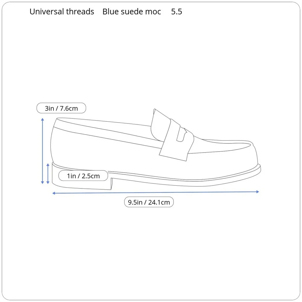 Blue Suede Shoes Mocs Loafers Womens 5.5 Leather Uppers Casual Career Flats Shoe